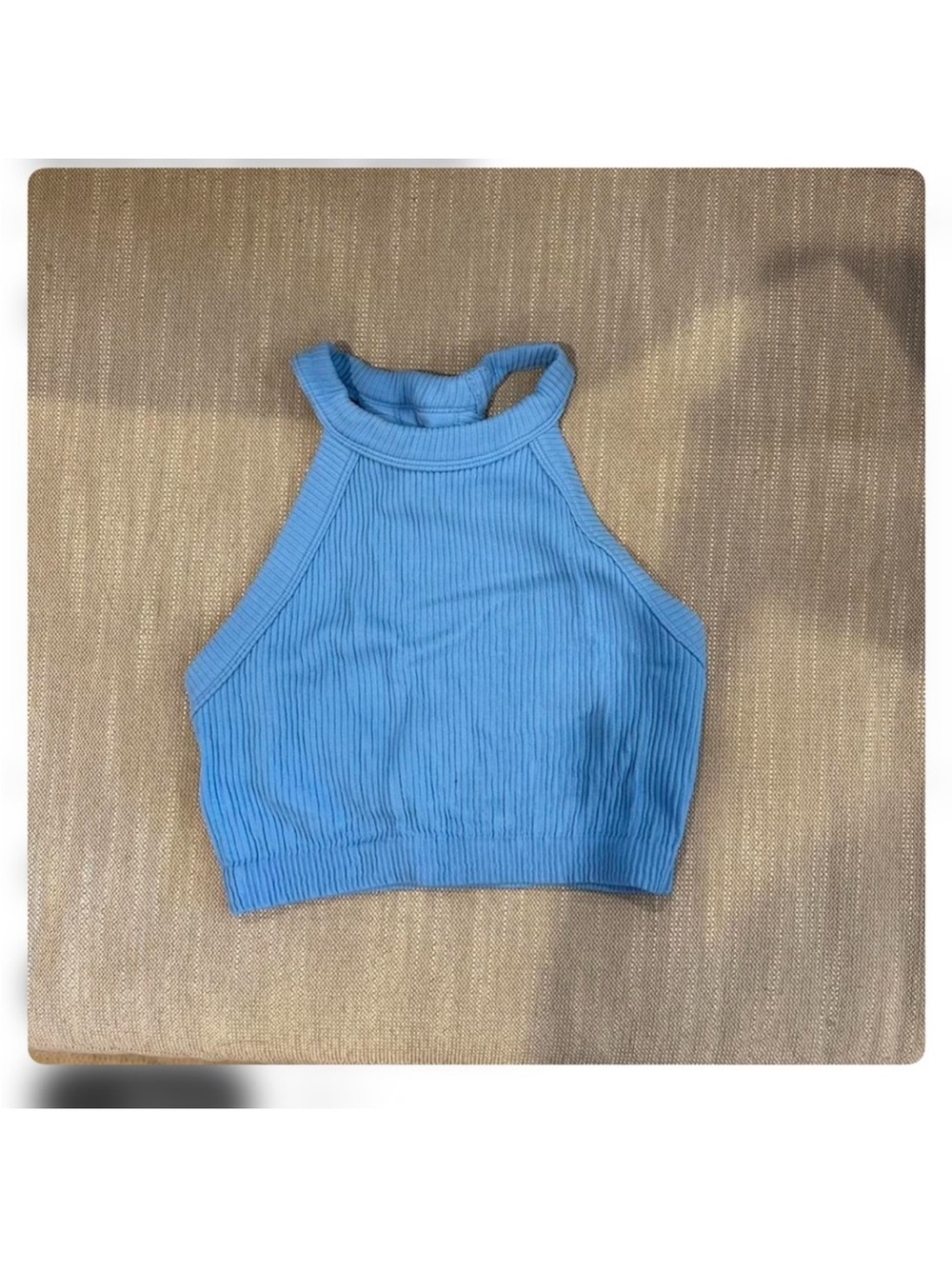 Aerie Ribbed Halter Crop Top - Blue